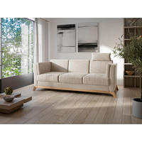 TROJMIESTNA POHOVKA, textil, béžová - farba duba/béžová, Konventionell, drevo/textil (213/84/93cm) - Sit & More