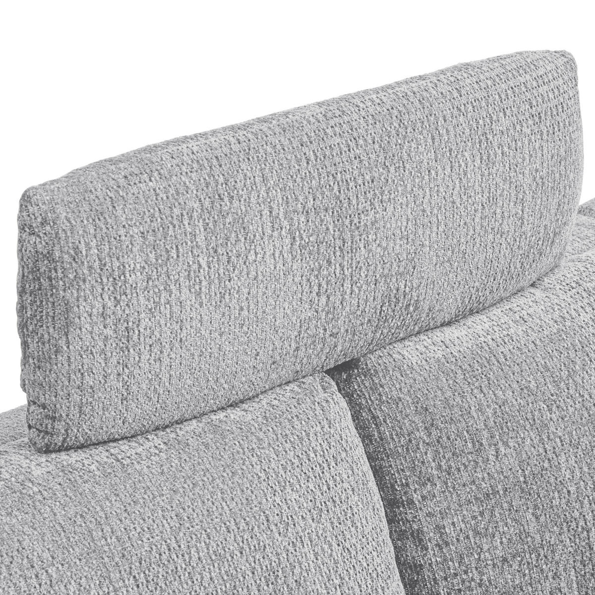ECKSOFA in Chenille Grau  - Schwarz/Grau, Konventionell, Textil/Metall (291/153cm) - Hom`in