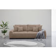 BIGSOFA Chenille Taupe - Taupe/Dunkelbraun, KONVENTIONELL, Kunststoff/Textil (250/100/90cm) - Carryhome