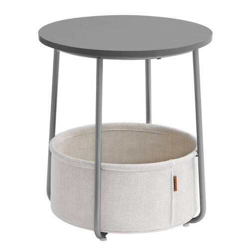 BEISTELLTISCH 45/45/51 cm Recyclingholz Grau, Weiß rund  - Weiß/Grau, Design, Holz/Textil (45/45/51cm) - Boxxx