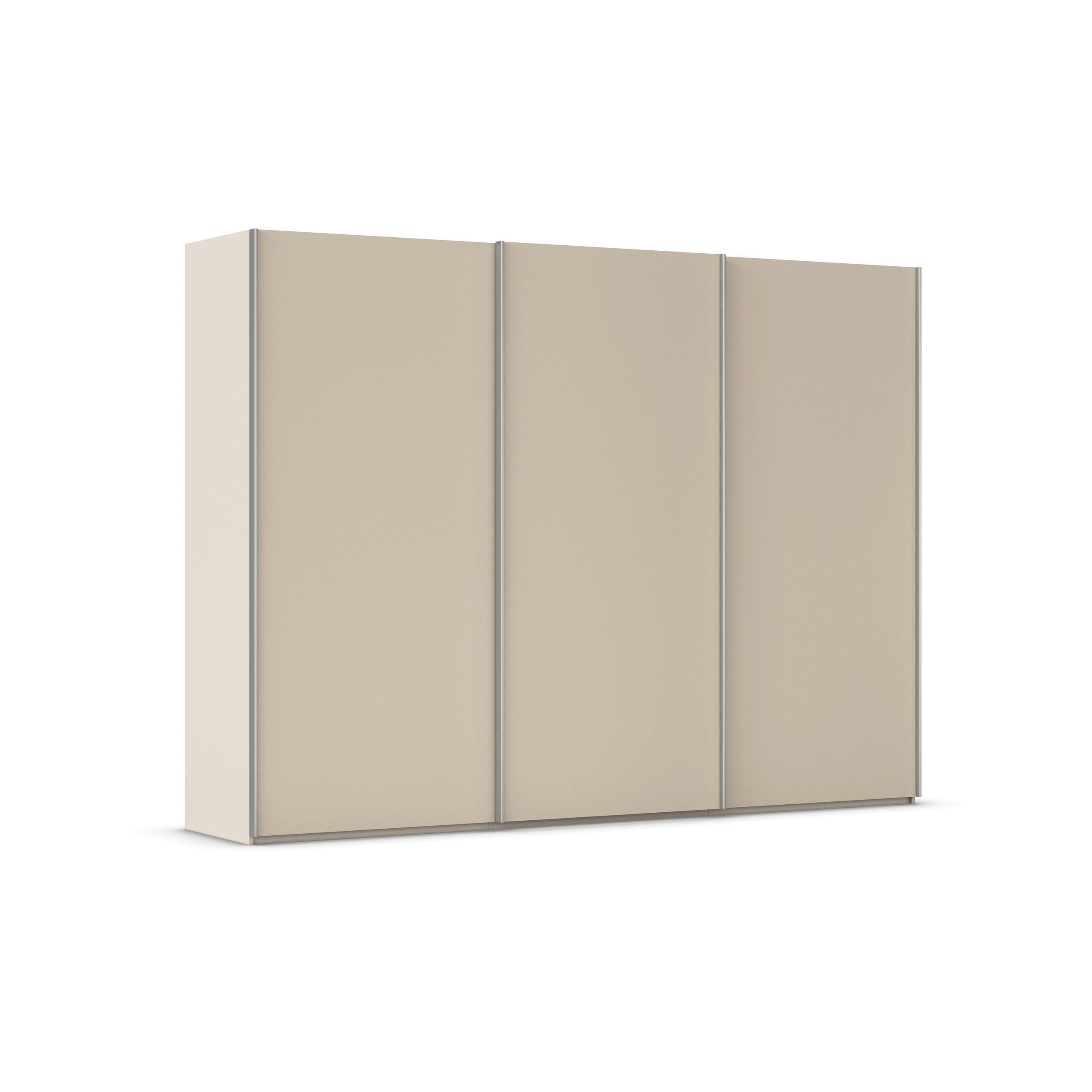 SCHWEBETÜRENSCHRANK 301/223/69 cm,  in Alufarben, Champagner, 3 Tür(en)  - Champagner/Alufarben, Basics, Holzwerkstoff/Metall (301/223/69cm) - Rauch Möbel