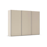 SCHWEBETÜRENSCHRANK 301/223/69 cm,  in Alufarben, Champagner, 3 Tür(en)  - Champagner/Alufarben, Basics, Holzwerkstoff/Metall (301/223/69cm) - Rauch Möbel