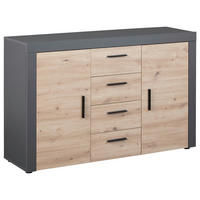 KOMMODE  in 134/86/40 cm  - Anthrazit/Schwarz, KONVENTIONELL, Holzwerkstoff/Kunststoff (134/86/40cm) - MID.YOU