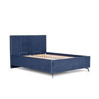 Pat Tapițat, 180/200 cm, albastru - albastru/negru, Basics, metal/lemn (180/200cm) - Hom`in