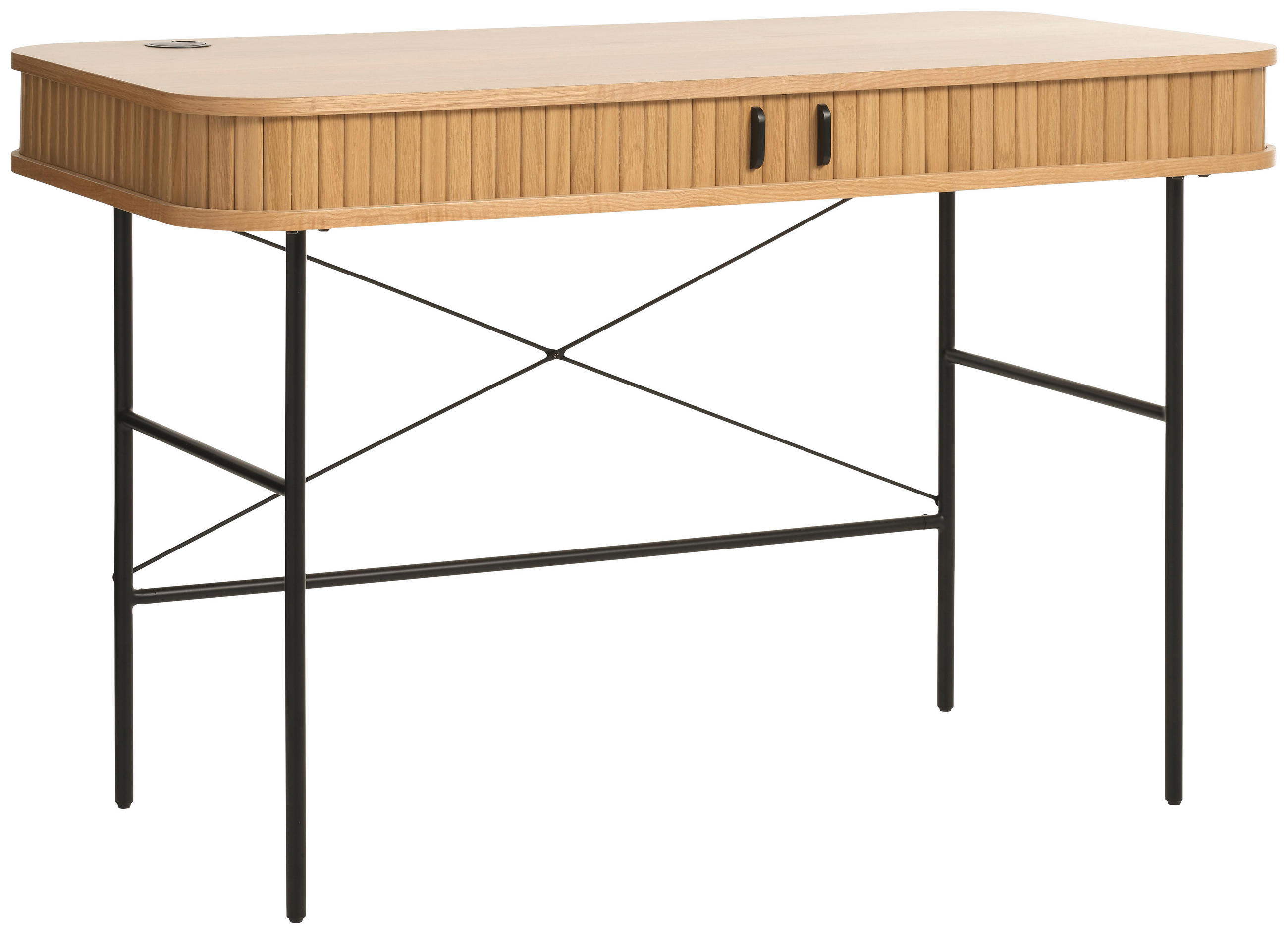 SCHREIBTISCH 120/60/75 cm  in Eichefarben  - Eichefarben/Schwarz, Trend, Holz/Holzwerkstoff (120/60/75cm) - home24