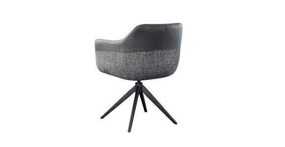 ARMLEHNSTUHL in Eisen Webstoff, Mikrofaser - Schwarz/Grau, Design, Textil/Metall (62/83/60cm) - Novel