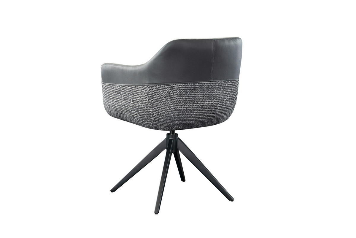 ARMLEHNSTUHL  in Eisen Webstoff, Mikrofaser  - Schwarz/Grau, Design, Textil/Metall (62/83/60cm) - Novel