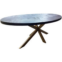 ESSTISCH in Holz, Metall 220/110/76 cm  - Goldfarben/Schwarz, Design, Holz/Metall (220/110/76cm) - Ambia Home