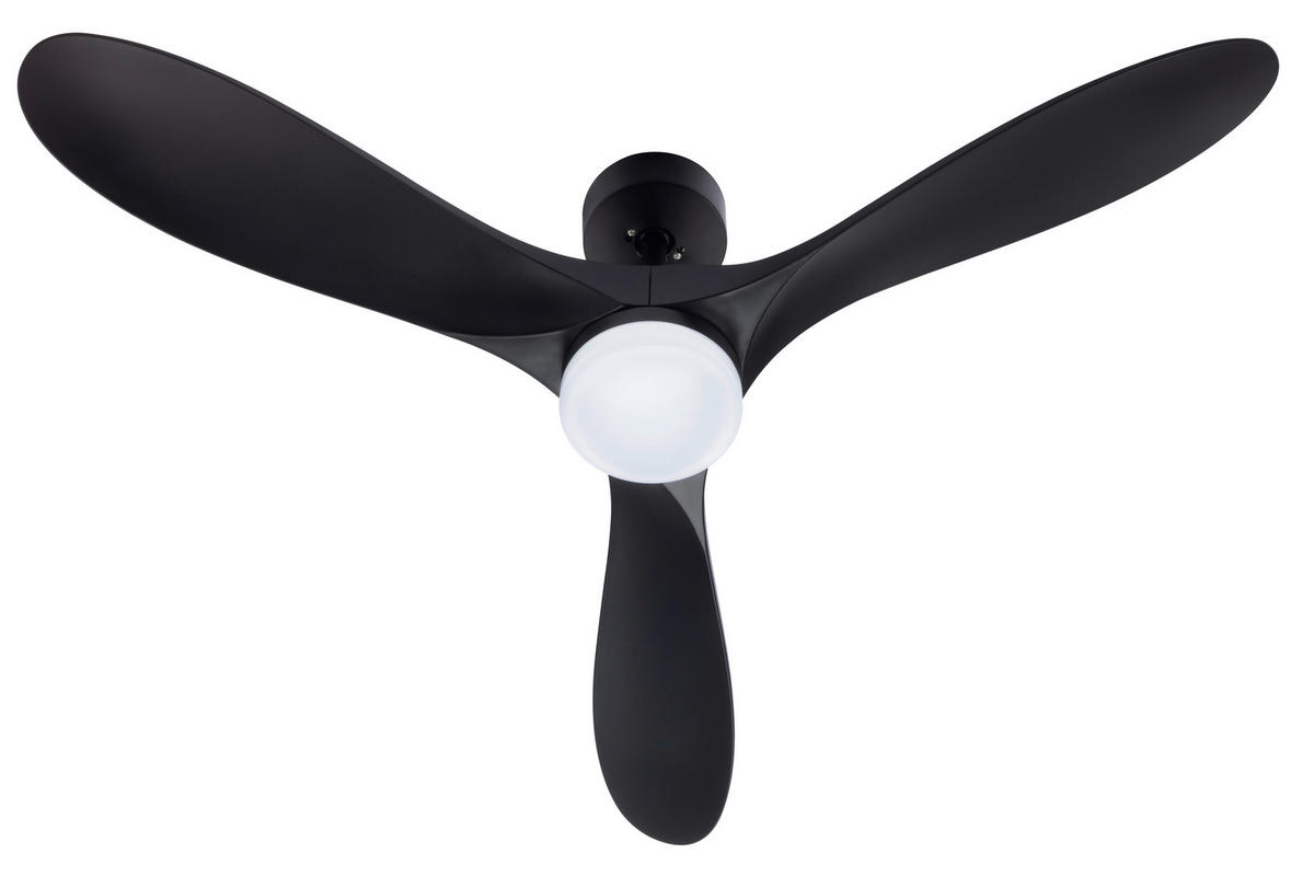 DECKENVENTILATOR - Schwarz, Basics, Kunststoff/Metall (132/3,5cm) - Mican