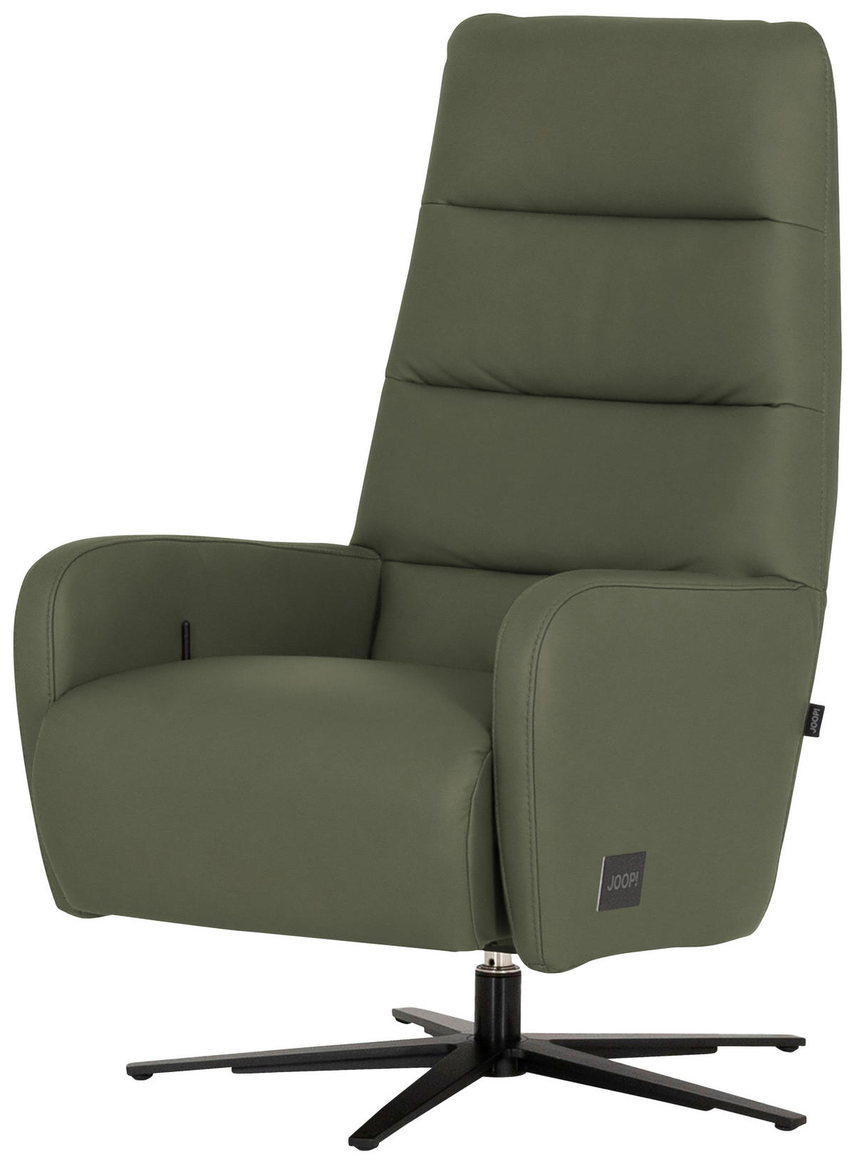 RELAXSESSEL Leder Olivgrün  - Schwarz/Olivgrün, Modern, Leder/Metall (66/110/83cm) - Joop!