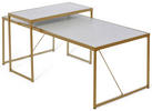COUCHTISCHSET Weiß, Goldfarben 120/70/52 cm  - Goldfarben/Weiß, KONVENTIONELL, Metall (120/70/52cm) - Livetastic