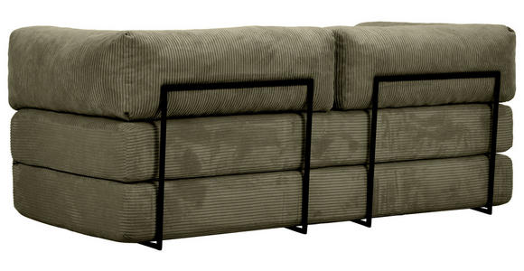 SCHLAFSOFA Cord Olivgrün  - Olivgrün, KONVENTIONELL, Textil/Metall (200/77/80cm) - Carryhome