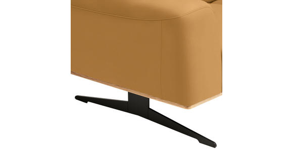 2-SITZER-SOFA in Leder Senfgelb - Senfgelb/Schwarz, Design, Leder/Holz (174/76-97/102cm) - Novel