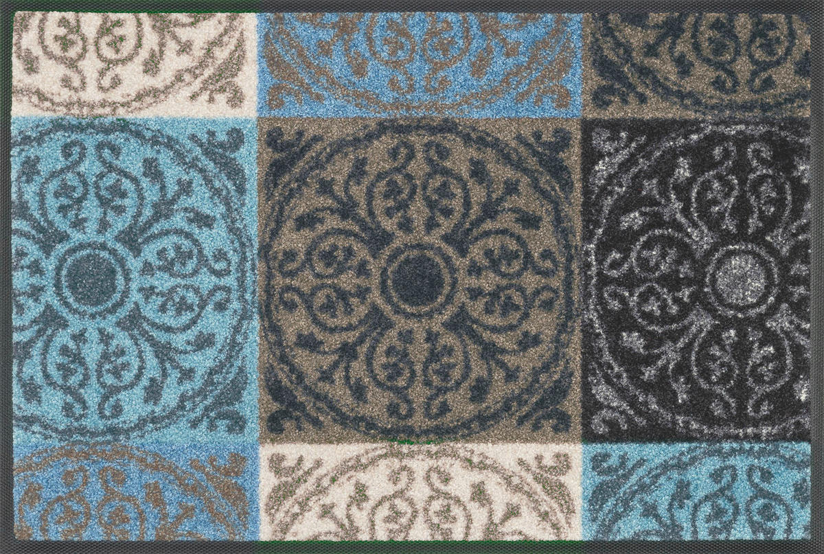 FUßMATTE 40/60 cm  - Blau/Beige, Basics, Kunststoff/Textil (40/60cm) - wash+dry