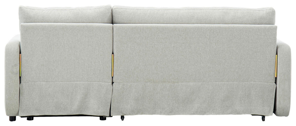 ECKSOFA Leinenoptik Beige  - Beige/Schwarz, Design, Kunststoff/Textil (152,5/225,5cm) - Livetastic