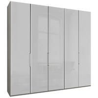 DREHTÜRENSCHRANK  in Grau, Weiß  - Chromfarben/Weiß, KONVENTIONELL, Glas/Holzwerkstoff (250/216/58cm) - Dieter Knoll