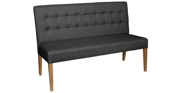 SITZBANK 141/95/64 cm Webstoff Anthrazit Holz - Eichefarben/Anthrazit, KONVENTIONELL, Holz/Textil (141/95/64cm) - Carryhome