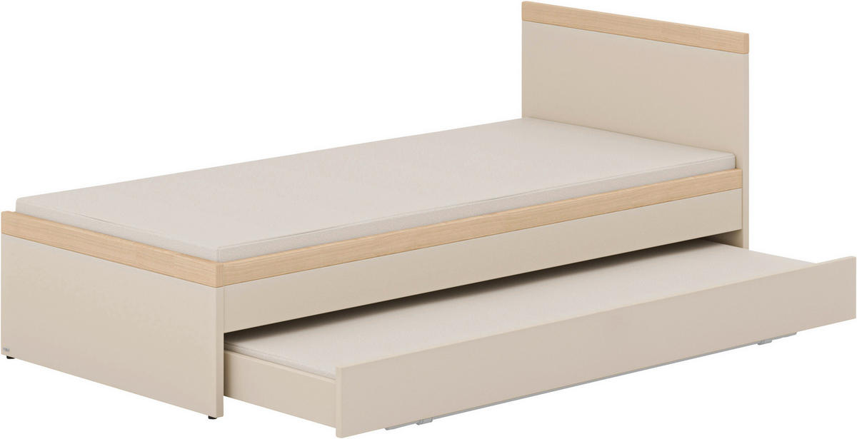 AUSZIEHBETT 90/190 cm Naturfarben, Kaschmir  - Kaschmir/Beige, Design, Holzwerkstoff (90/190cm) - Paidi