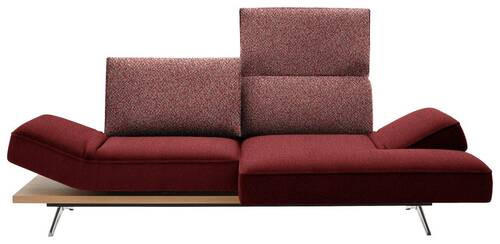 ECKSOFA in Flachgewebe Rot  - Chromfarben/Rot, Design, Holz/Textil (240/132cm) - Koinor