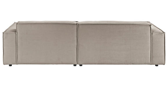 ECKSOFA Sandfarben Feincord  - Sandfarben/Schwarz, KONVENTIONELL, Kunststoff/Textil (276/168cm) - Hom`in