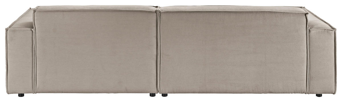 ECKSOFA in Feincord Sandfarben  - Sandfarben/Schwarz, Konventionell, Kunststoff/Textil (276/168cm) - Hom`in