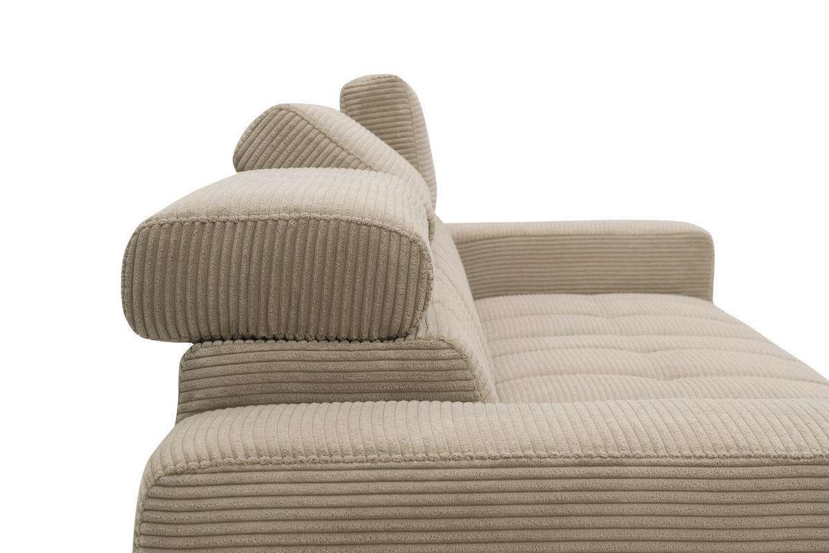 ECKSOFA TRENTO Taupe Mikrofaser  - Taupe/Dunkelgrau, MODERN, Textil/Metall (287/175cm) - MID.YOU