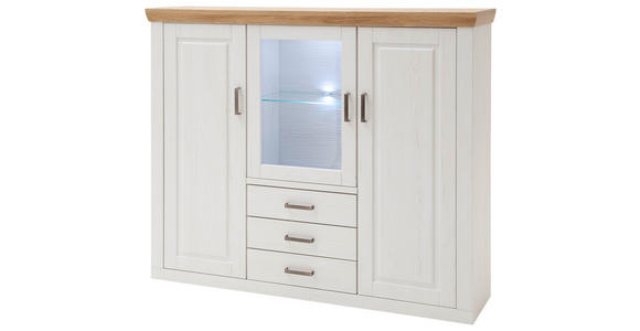 HIGHBOARD Brixen in 163/142/40 cm - Eichefarben/Schwarz, Design, Glas/Holzwerkstoff (163/142/40cm) - Landscape
