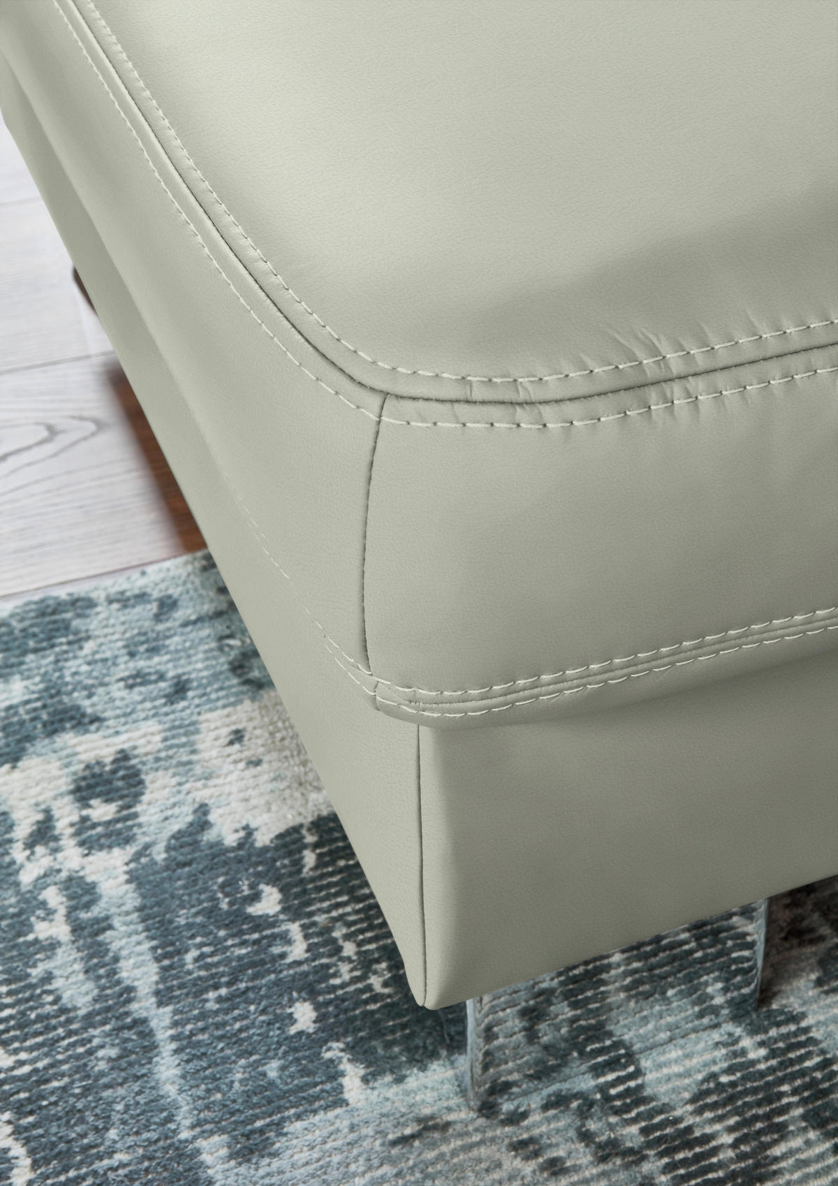 ECKSOFA  in Echtleder Silberfarben  235/248 cm  - Silberfarben/Alufarben, Design, Leder/Metall (235/248cm) - Beldomo Premium