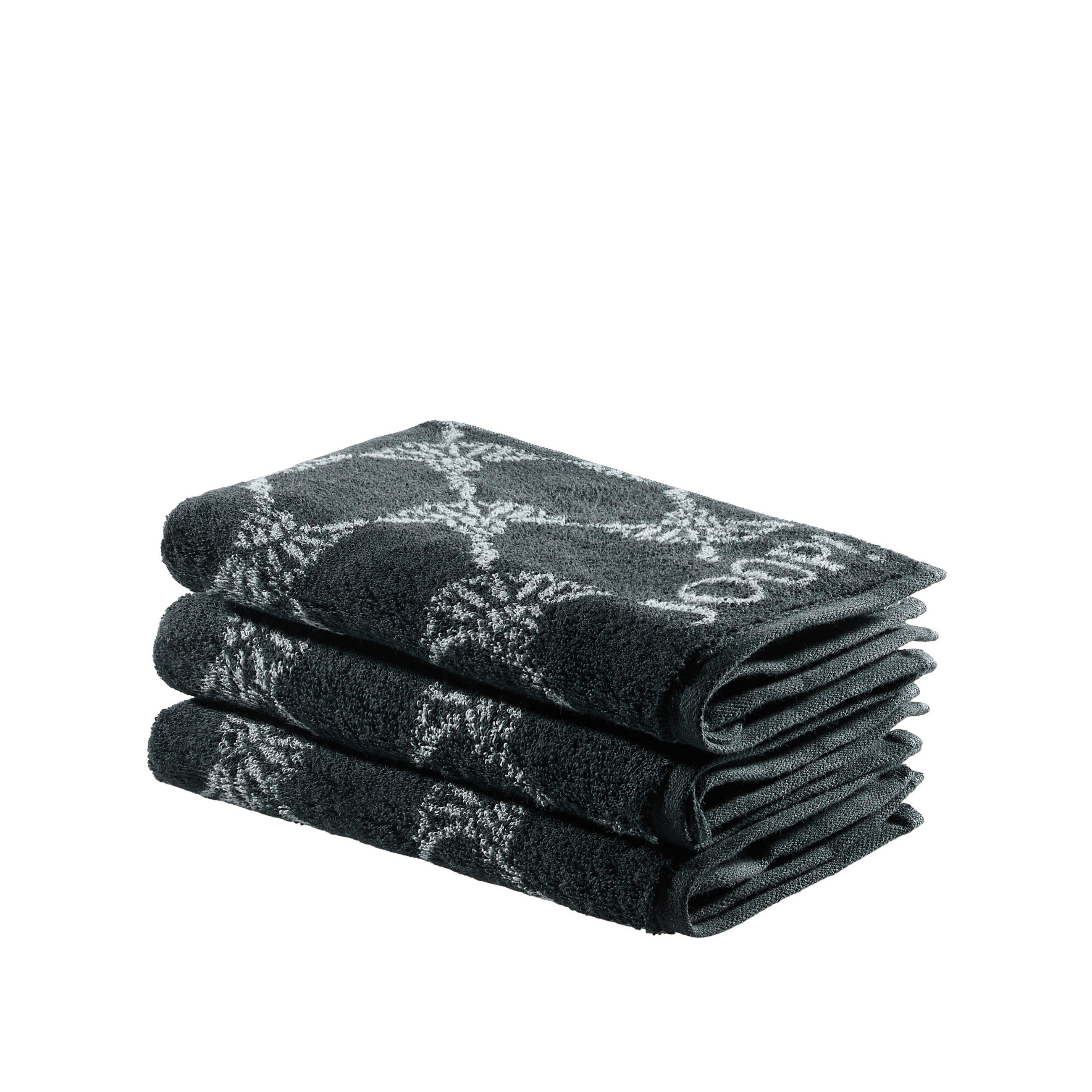 GÄSTETUCHSET CLASSIC CORNFLOWER Schwarz 3-teilig 50/30 cm  - Schwarz, Basics, Textil (50/30cm) - Joop!
