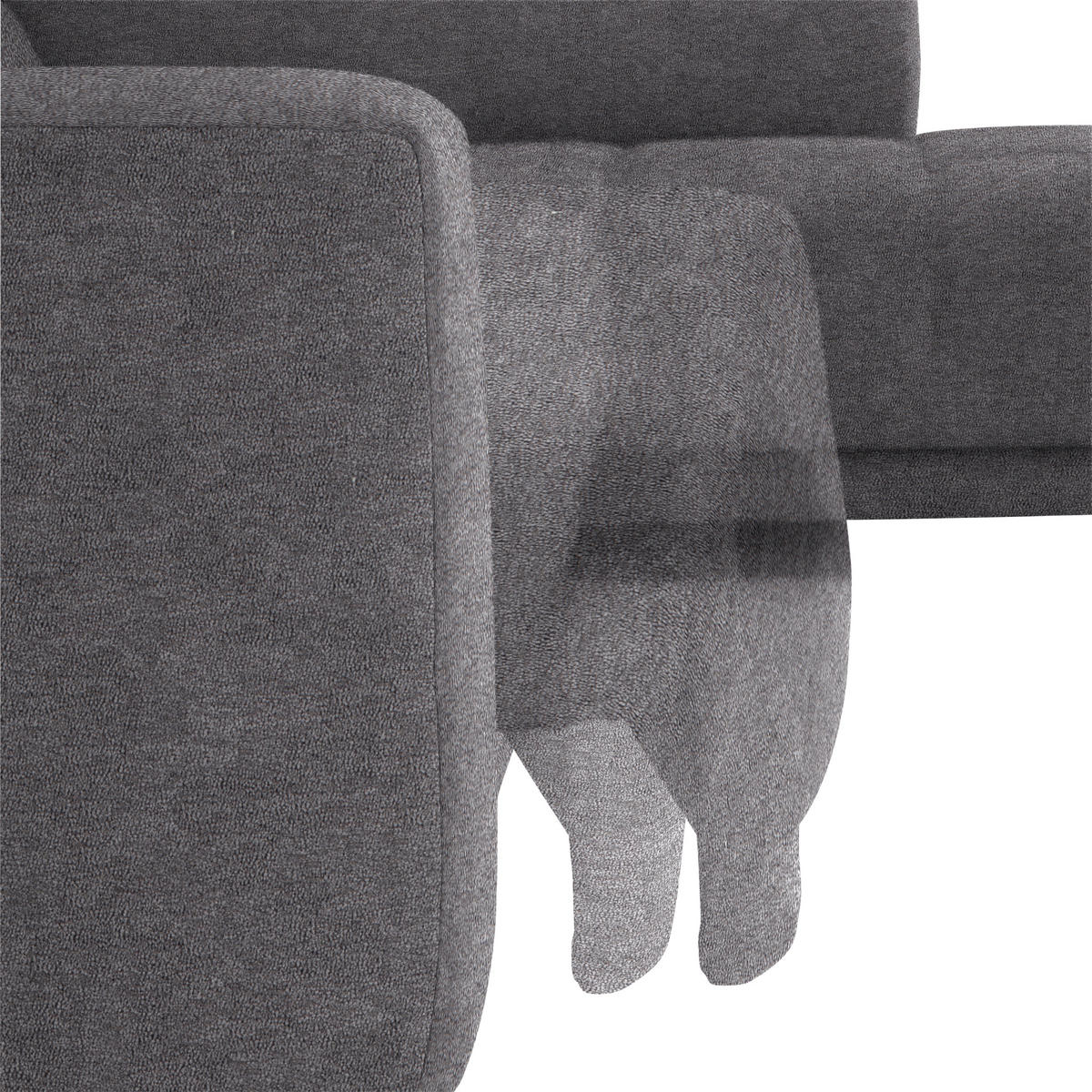 ECKSOFA in Mikrofaser Grau  - Schwarz/Grau, Design, Textil/Metall (301/207cm) - Xora