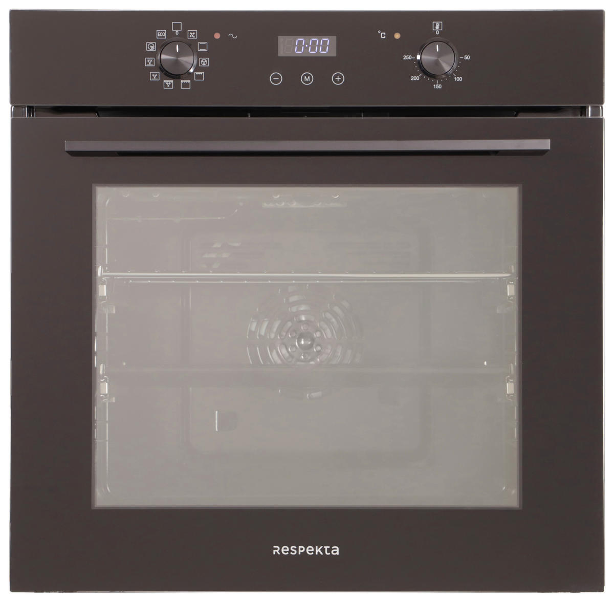 EINBAUBACKOFEN AB701-19  - Schwarz, Basics, Glas/Kunststoff (59,5/59,5/57,5cm) - Respekta