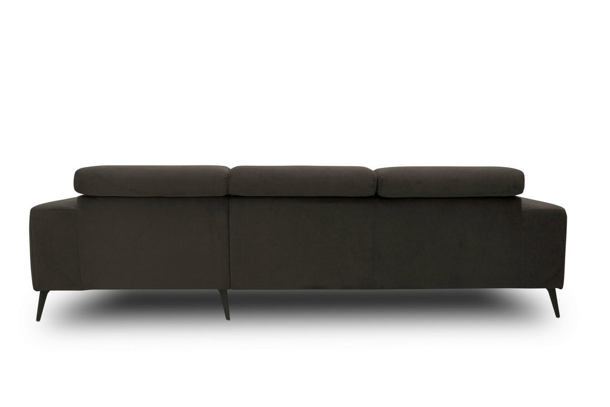 ECKSOFA TRENTO Mikrofaser  - Dunkelgrau/Schwarz, MODERN, Textil/Metall (287/175cm) - MID.YOU