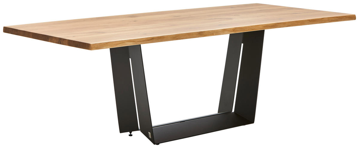 ESSTISCH in Holz, Metall 220/100/75 cm  - Eichefarben/Schwarz, Design, Holz/Metall (220/100/75cm) - Joop!