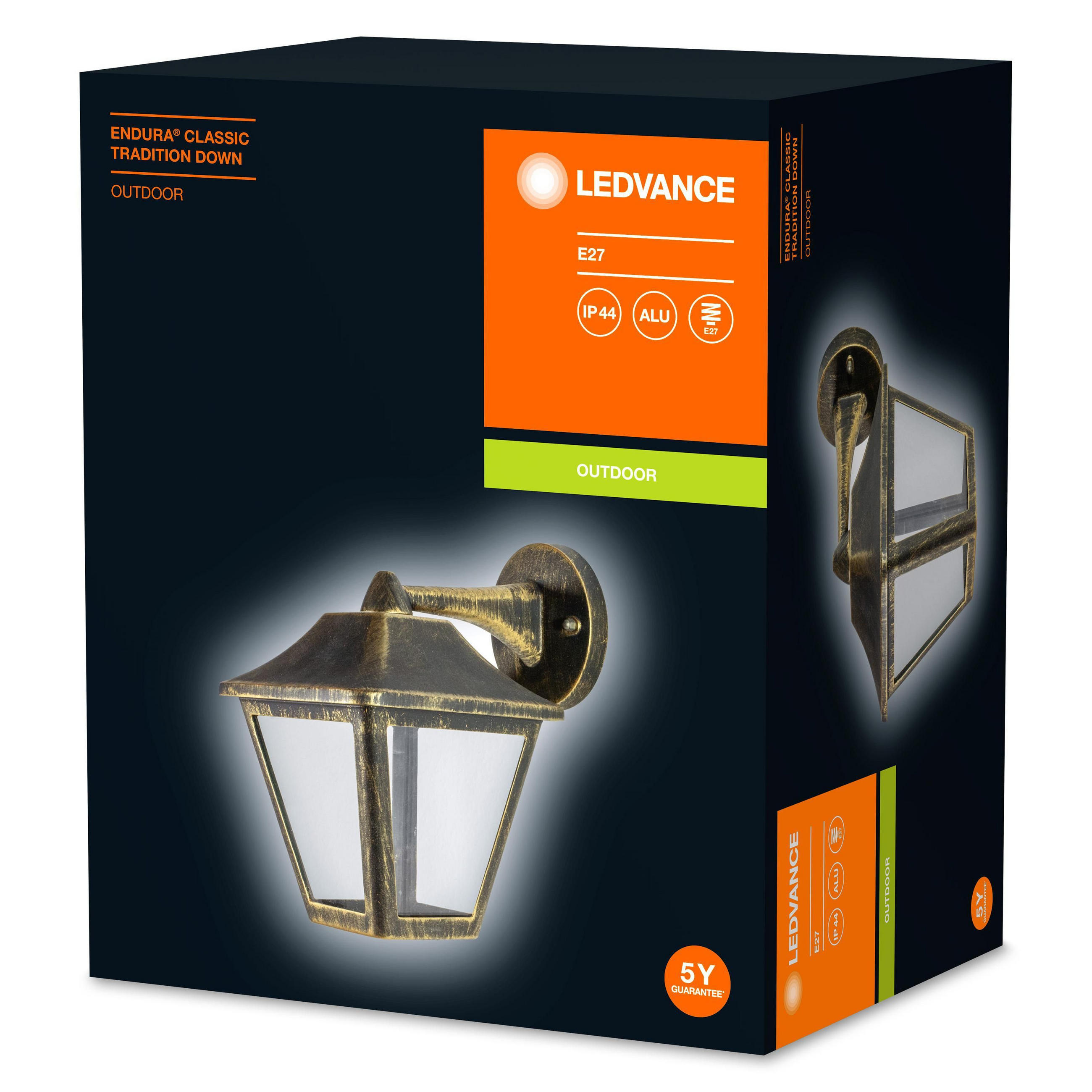 AUßENWANDLEUCHTE Endura Classic Tradition 23/17/23 cm   - Goldfarben/Schwarz, Basics, Metall (23/17/23cm) - Ledvance