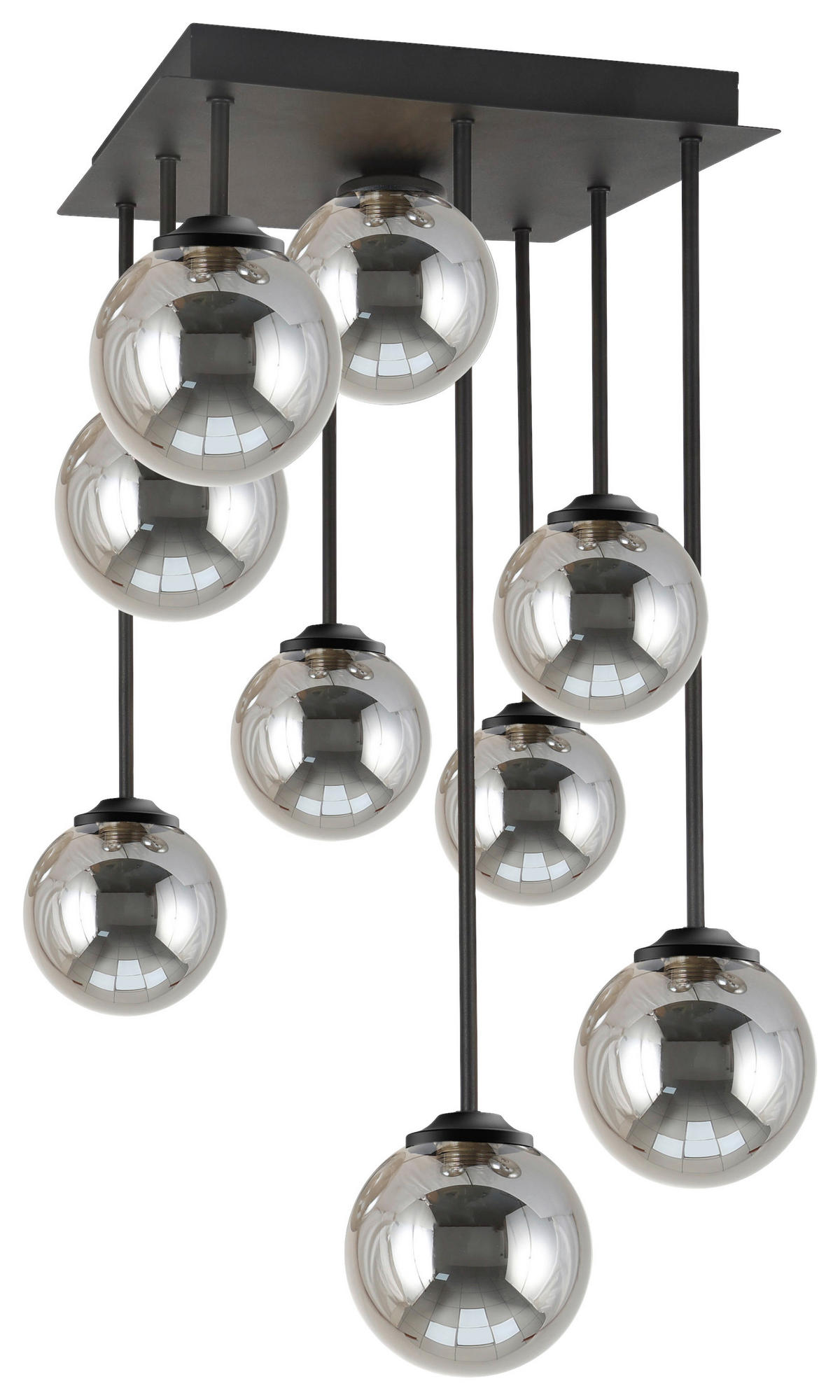 HÄNGELEUCHTE 31/31/55,5 cm  - Schwarz, Trend, Glas/Metall (31/31/55,5cm) - Novel