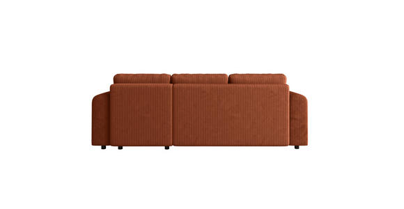 ECKSOFA inkl. Funktionen Terracotta Cord  - Terracotta/Schwarz, KONVENTIONELL, Kunststoff/Textil (260/200cm) - Xora