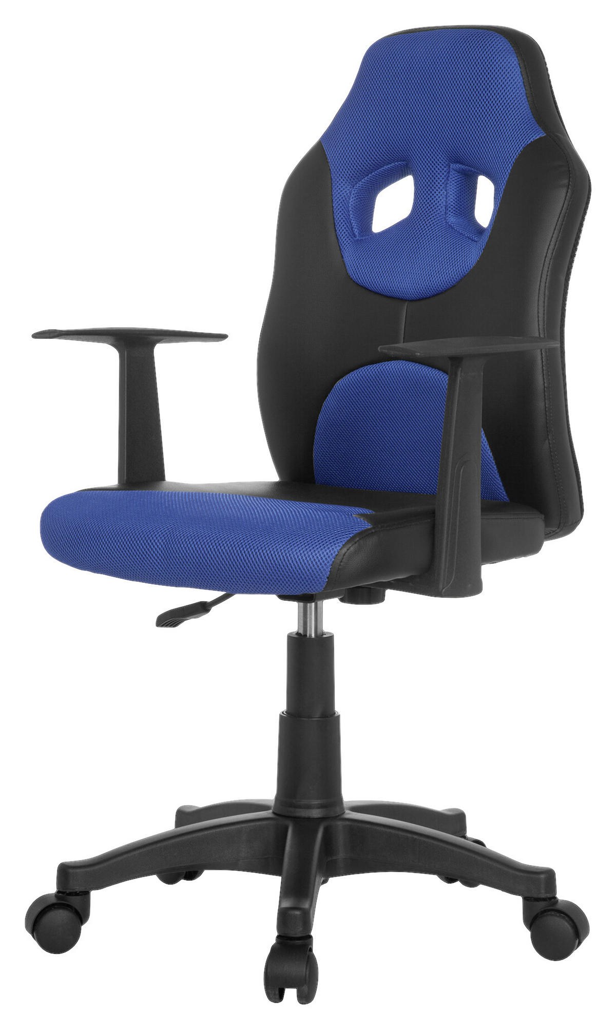 OTOČNÁ ŽIDLE PRO MLÁDEŽ, modrá, černá - modrá/černá, Basics, plast (54/90-100/48cm) - MID.YOU