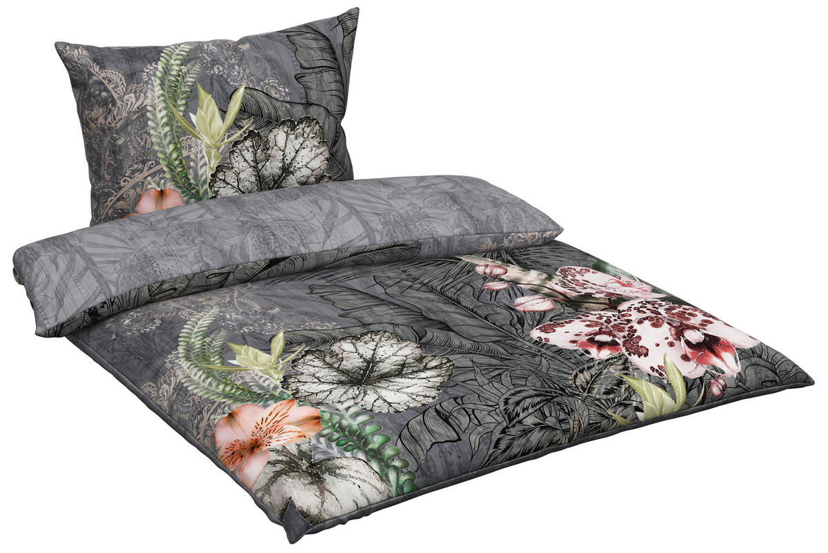 BETTWÄSCHESET Renforcé 160/210 cm  65 cm/100 cm  - Grau, Textil (160/210cm) - Esposa