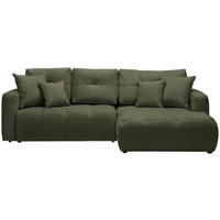 Freisteller von Hom`in ECKSOFA Dunkelgrün Chenille.