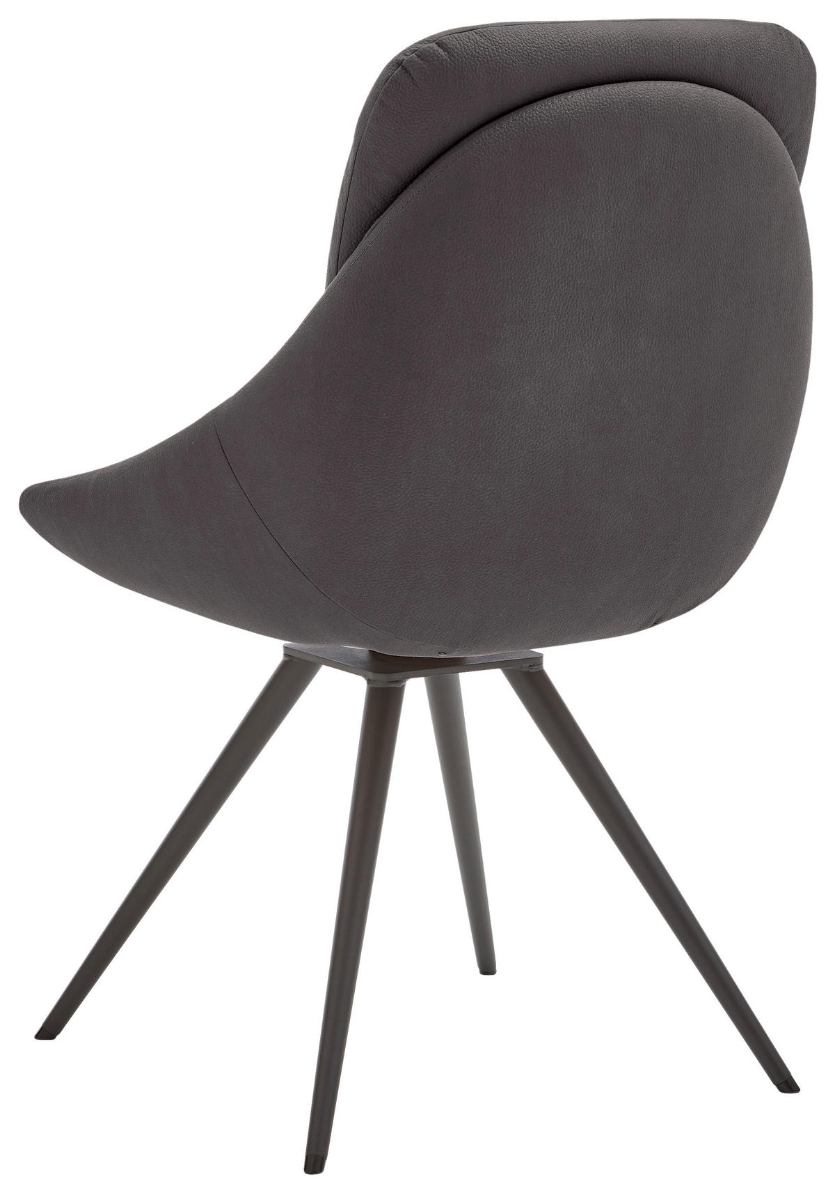 STUHL  in Stahl Mikrofaser  - Anthrazit, Design, Textil/Metall (55/91/64cm) - Venjakob