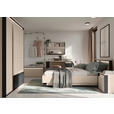BETT 120/200 cm,  in Schwarz, Beige, Beleuchtung  - Beige/Schwarz, Design, Metall (120/200cm) - Voleo