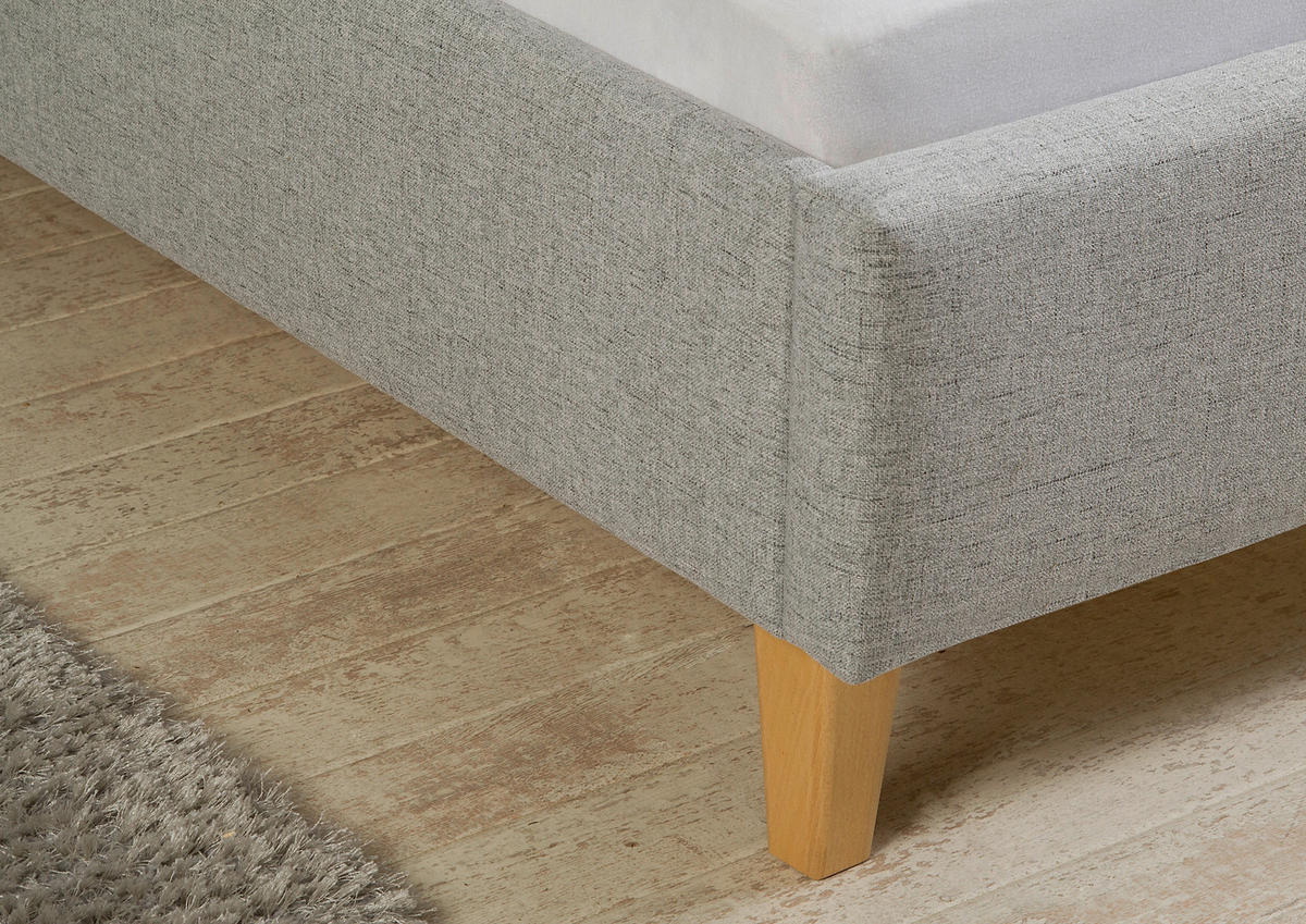 POLSTERBETT  in Hellgrau,  - Hellgrau/Naturfarben, MODERN, Holz/Textil (205/99/216cm) - Livetastic