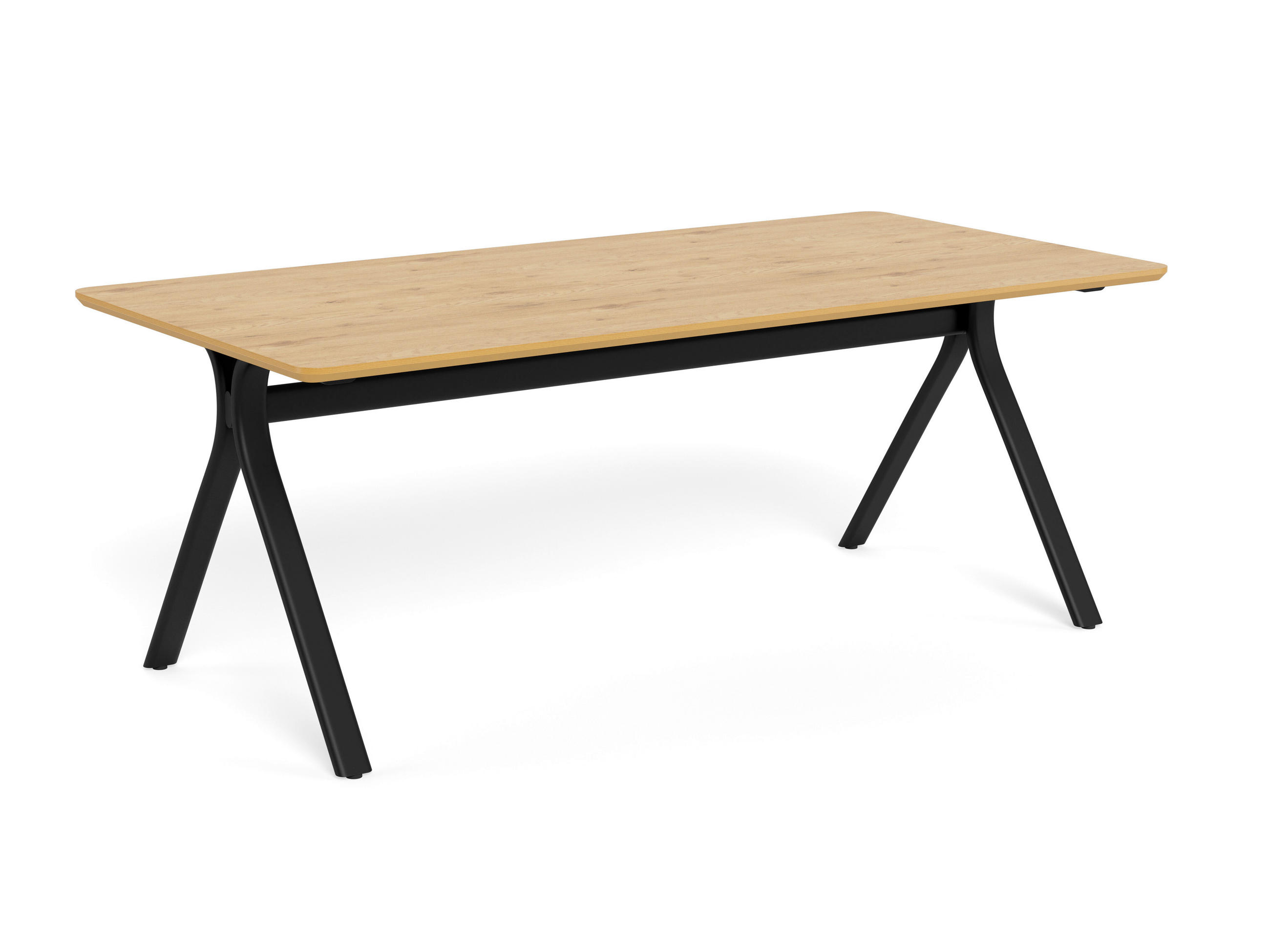 ESSTISCH Naturfarben, Schwarz, Eichefarben  - Eichefarben/Schwarz, MODERN, Holzwerkstoff/Metall (200/100/75,5cm) - MID.YOU