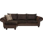 ECKSOFA Braun Mikrofaser  - Dunkelbraun/Braun, LIFESTYLE, Holz/Textil (180/302cm) - Landscape