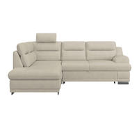 WOHNLANDSCHAFT in Velours Platinfarben  - Platinfarben/Chromfarben, Konventionell, Textil/Metall (217/264cm) - MID.YOU