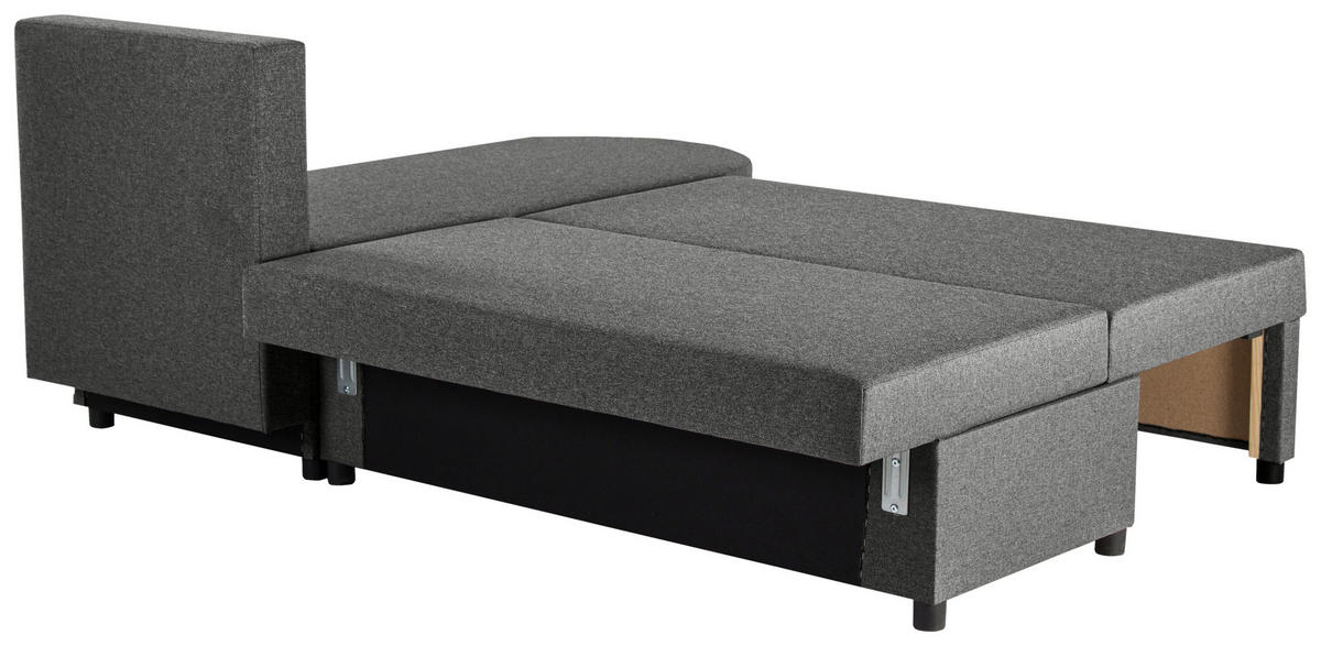 ECKSOFA in Webstoff Grau  - Anthrazit/Schwarz, Konventionell, Kunststoff/Textil (159/196cm) - Ti'me