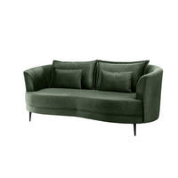 3-SITZER-SOFA in Velours Dunkelgrün  - Dunkelgrün/Schwarz, Modern, Textil/Metall (209/85/101cm) - Livetastic