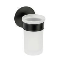 ZAHNPUTZBECHER MELETO  - Schwarz/Weiß, KONVENTIONELL, Glas/Metall (7/12/10cm) - Schöner Wohnen