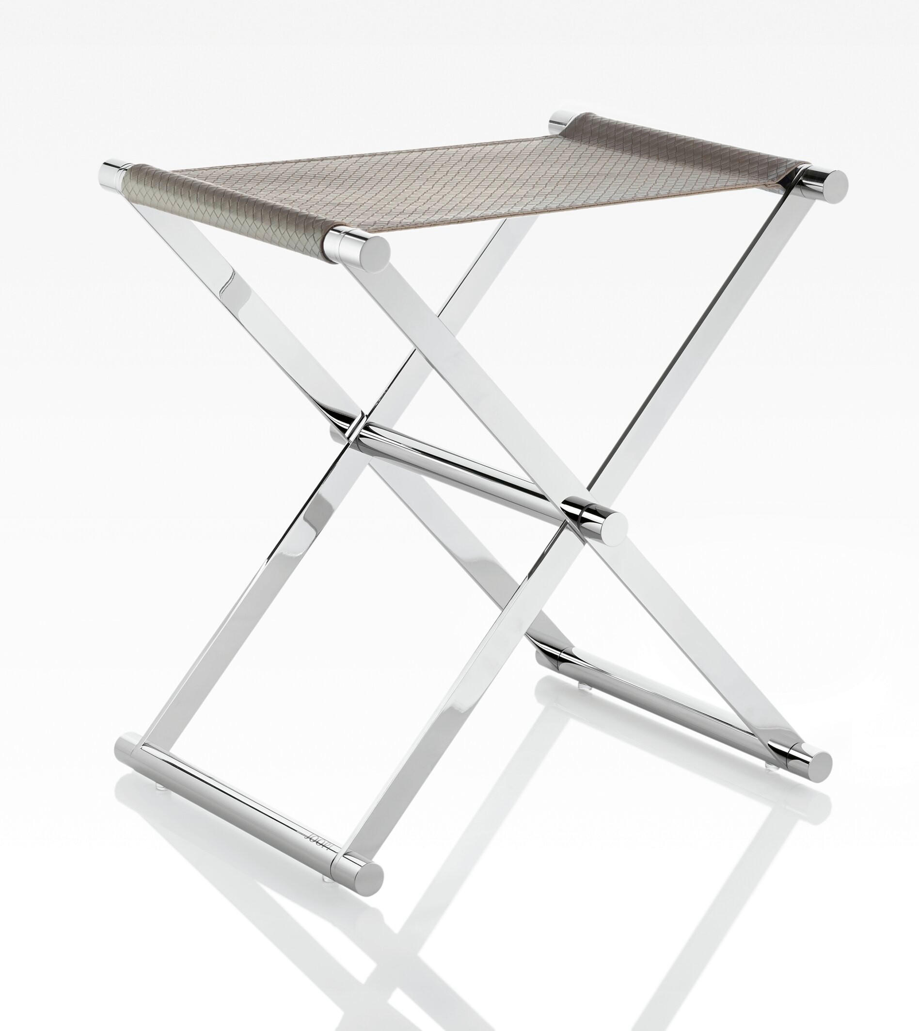 KLAPPHOCKER Grau, Chromfarben  - Chromfarben/Grau, Design, Metall (34,5/45/45cm) - Joop!