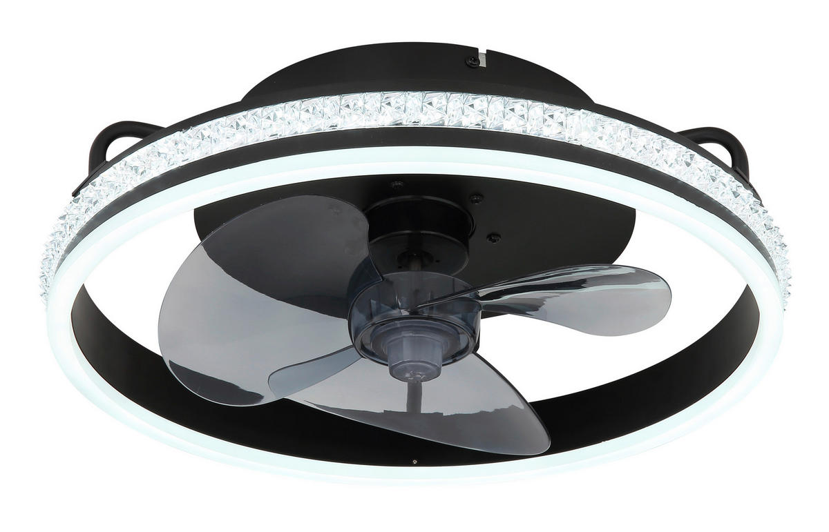 VENTILATOR STROPNI  prozirno, crna   siva   - siva/prozirno, Design, metal/plastika (40/14,5cm) - Globo